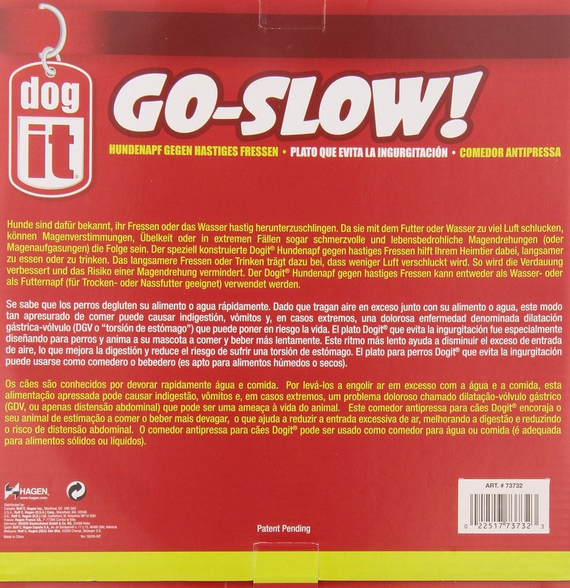 Dogit Dog Bowl Slow Feeder for Wet or Dry Dog Food, Go Slow Anti-Gulping Dog Dish, Black, L - Image 2